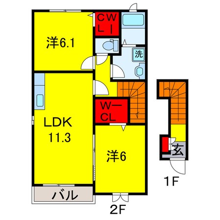 浜野駅 徒歩24分 2階の物件間取画像